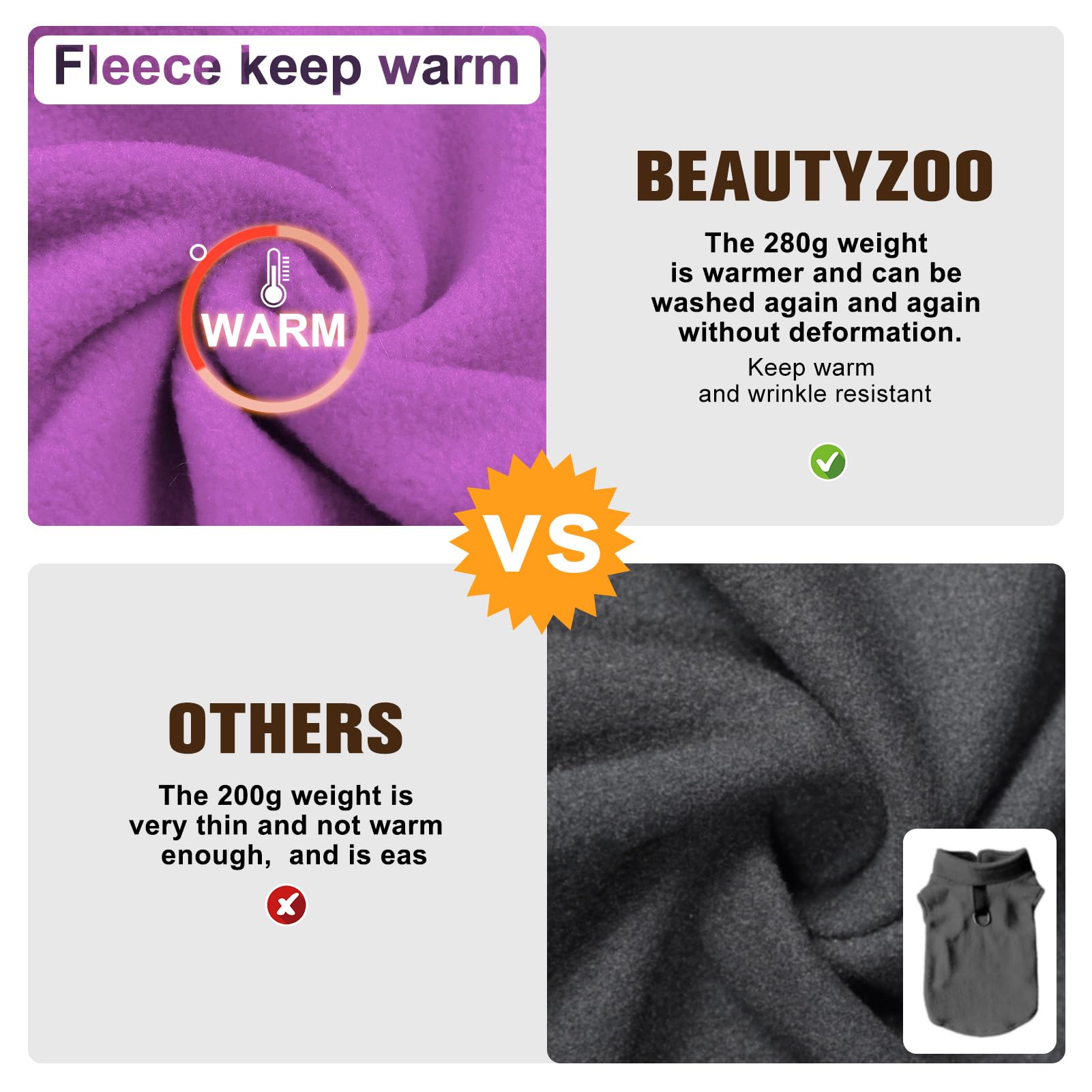 BEAUTYZOO machine-washable fleece keeps maintenance simple after messy adventures