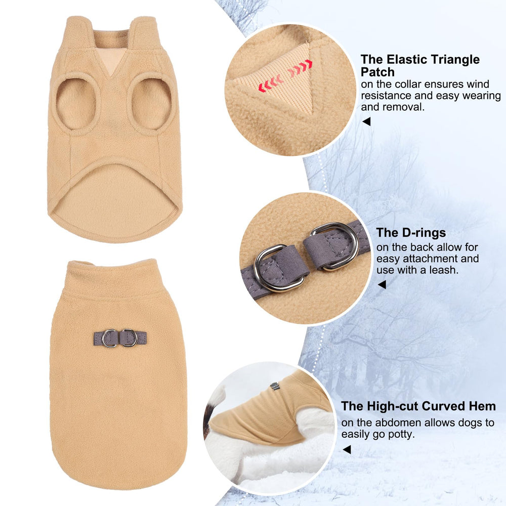BEAUTYZOO dog fleece vest worn by pup during winter walk for cozy warmth.