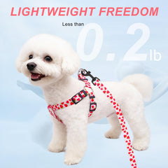 BEAUTYZOO dog harness pink XS bell shows visibility during outdoor walks