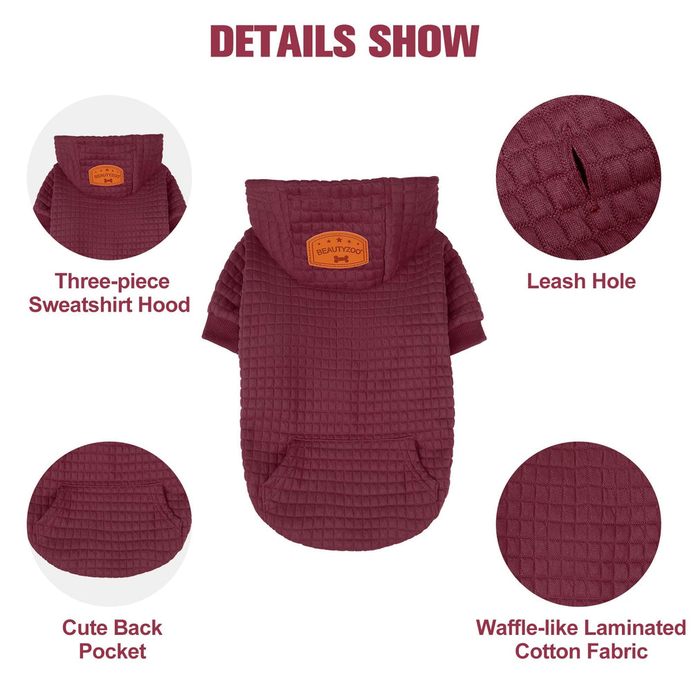 BEAUTYZOO dog hoodie back-leash hole enables safe daily walks.