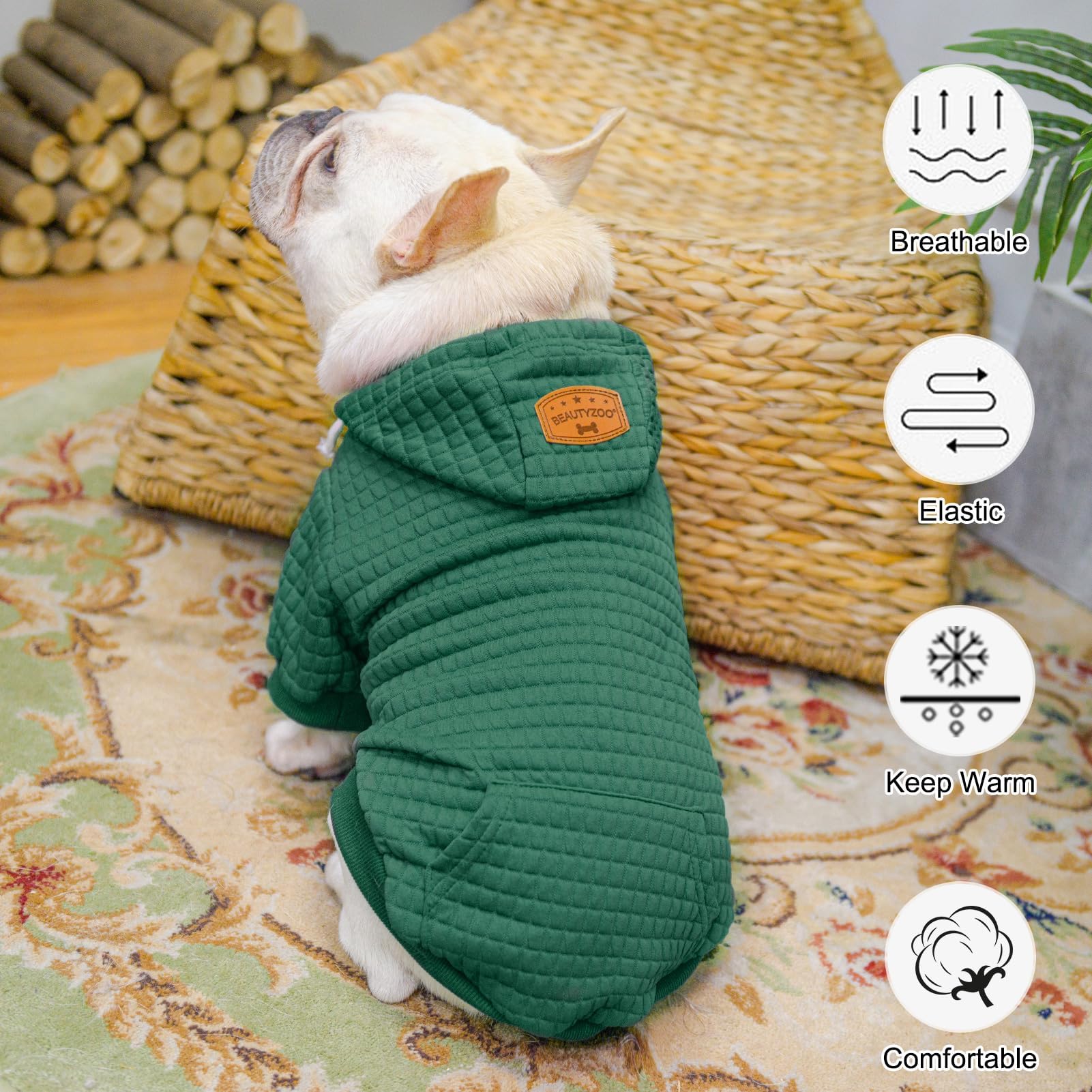 BEAUTYZOO dog hoodie color varieties for stylish outfits.