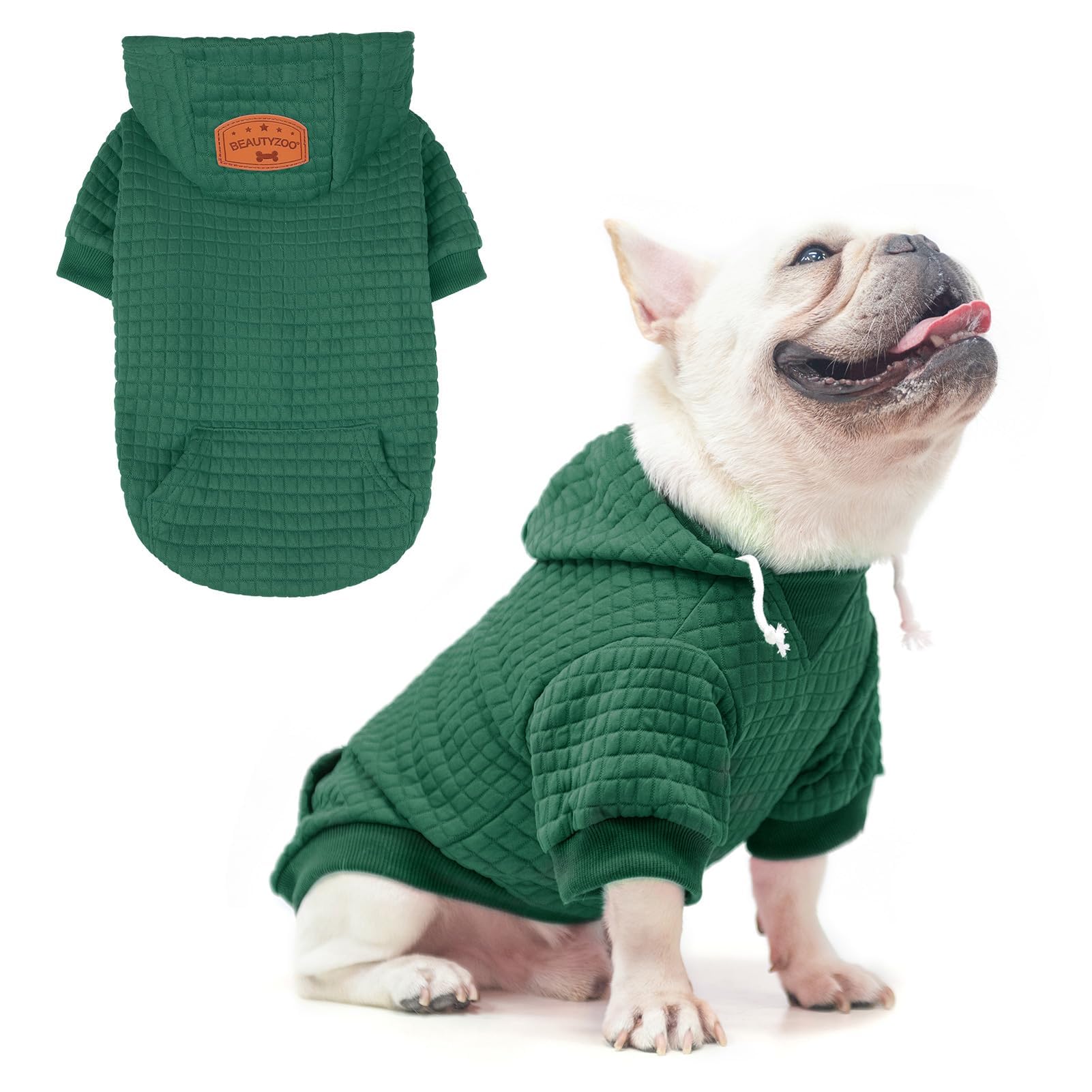 BEAUTYZOO dog hoodie pocket detail for quick treats during walks.