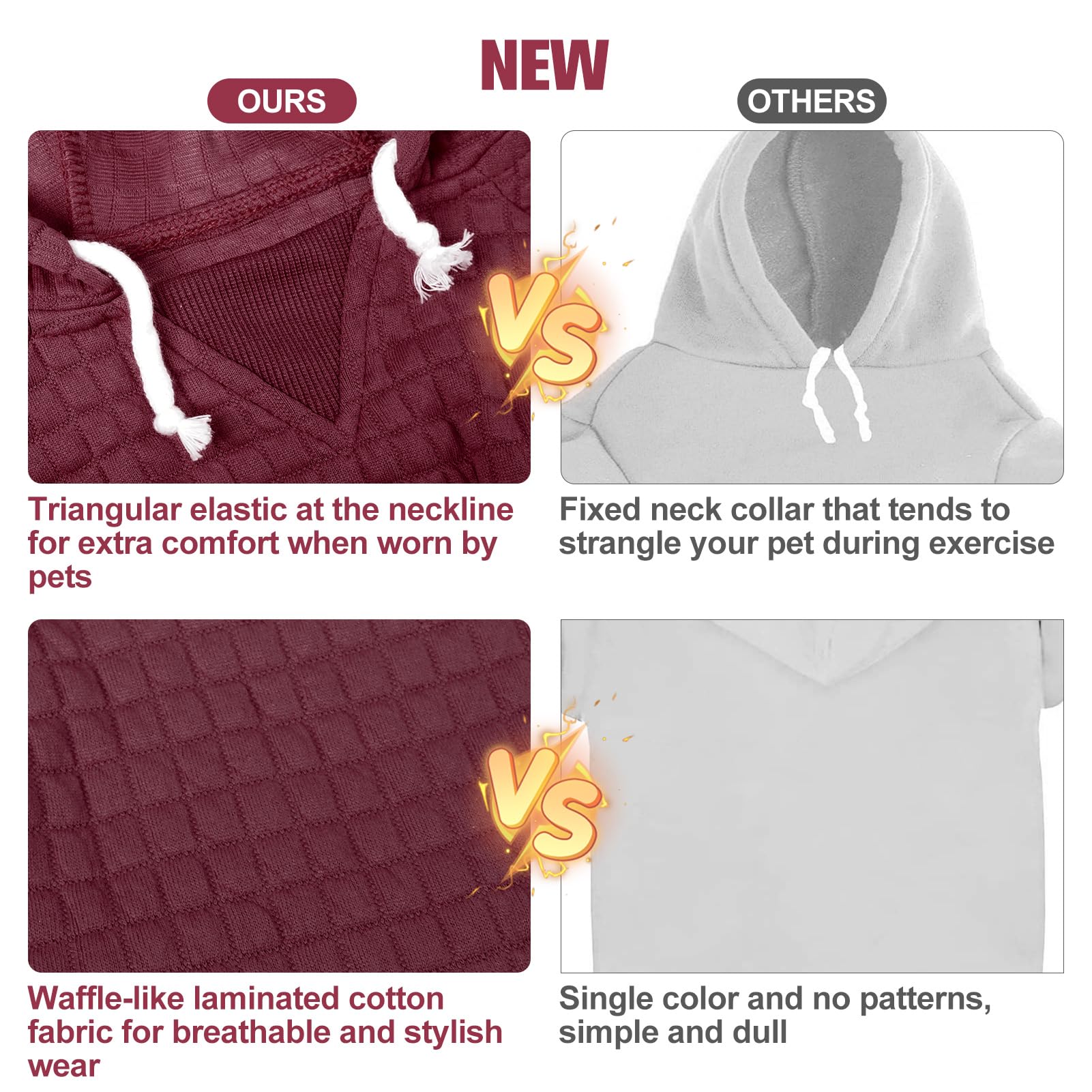 BEAUTYZOO dog hoodie pocket detail offers handy snacks or small toys on outings.