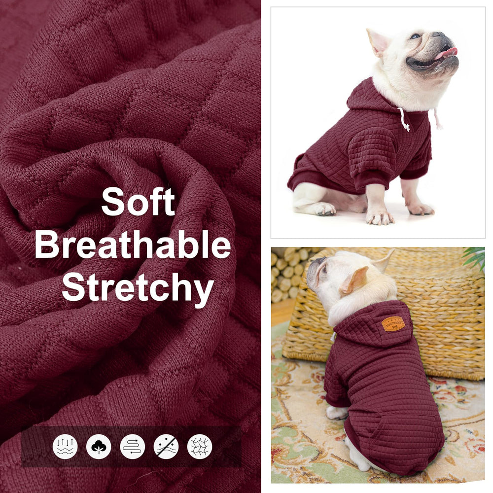 BEAUTYZOO dog hoodie demonstrates easy pullover fit for quick dressing.
