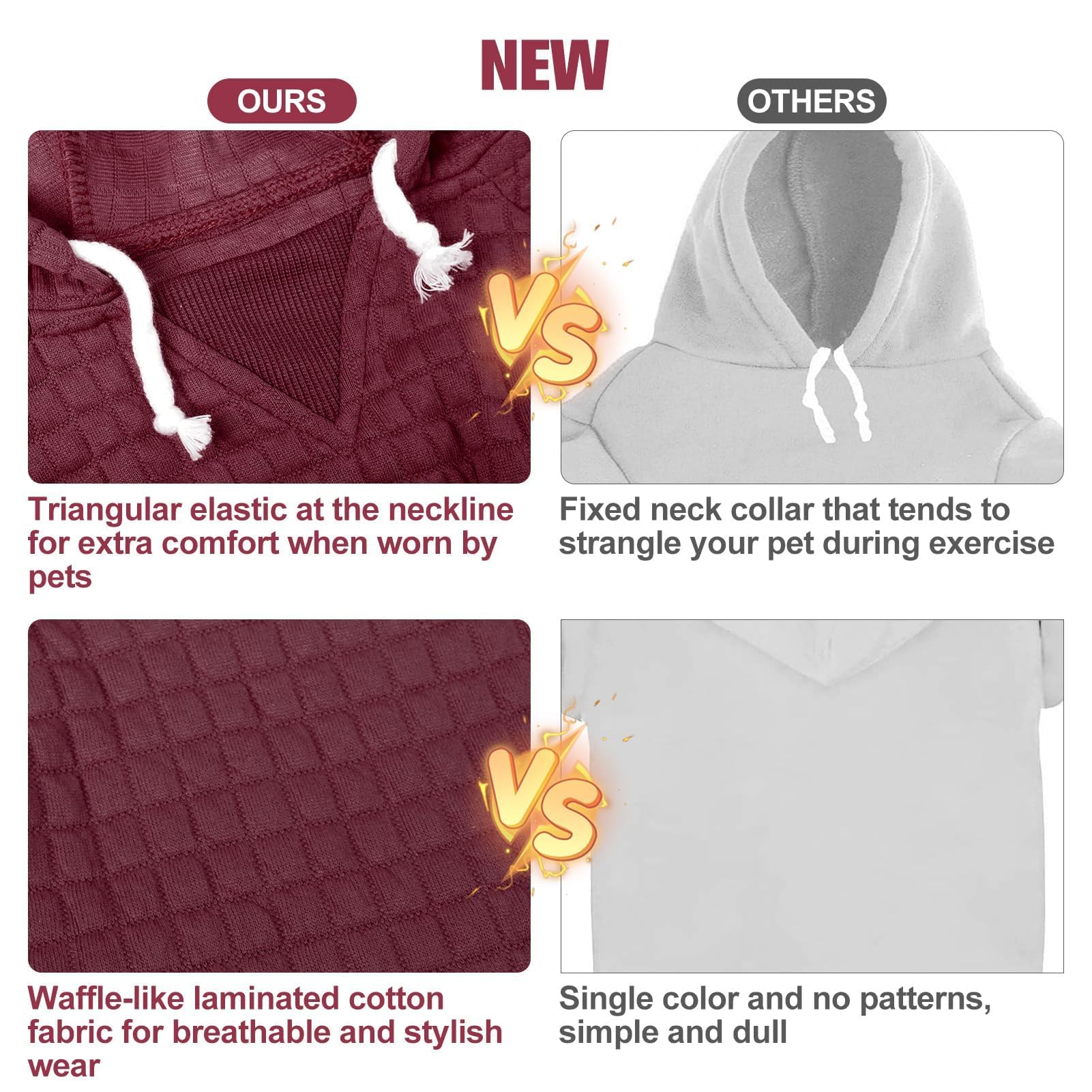 BEAUTYZOO dog hoodie size range for small to large dogs