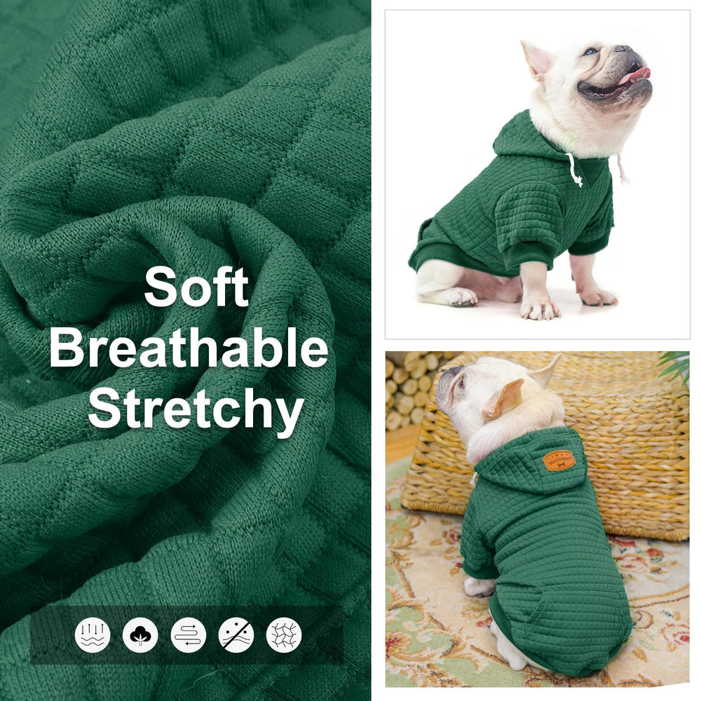 BEAUTYZOO dog hoodie waffle fabric for soft breathable warmth.