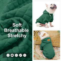 BEAUTYZOO dog hoodie waffle fabric for soft breathable warmth.