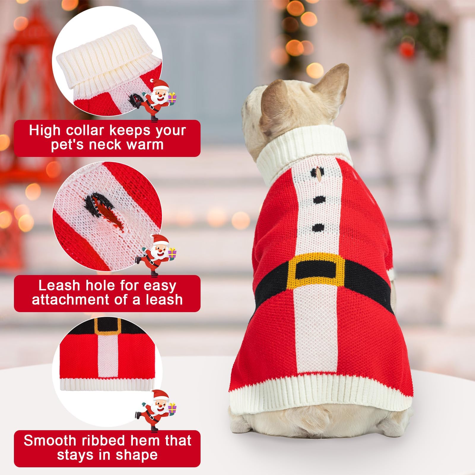 BEAUTYZOO Santa-costume closeup highlights festive details for holiday photos