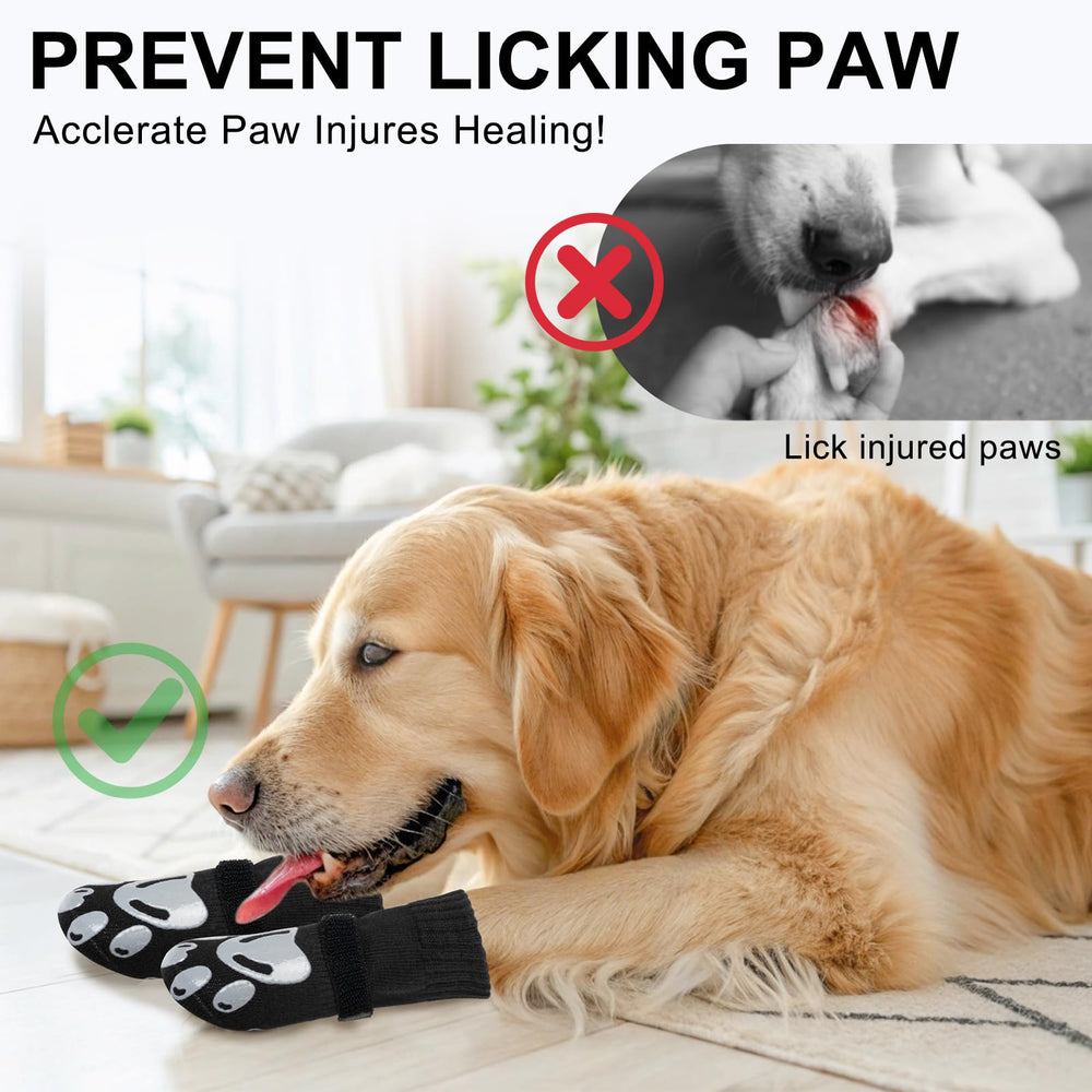 BEAUTYZOO all-season paw protection socks shield paws from hot pavement and cold ground.