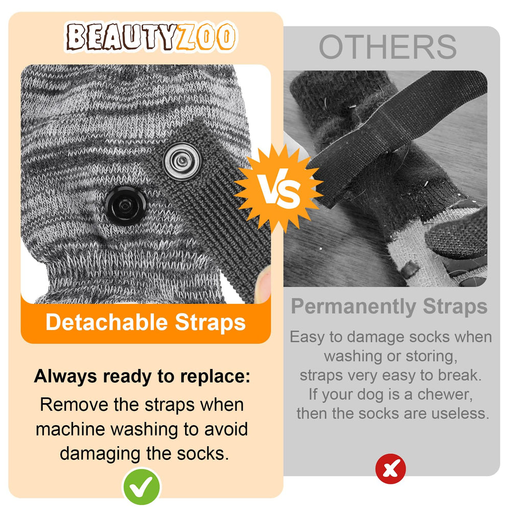 BEAUTYZOO Dog Socks durable design withstands active dogs indoors and outdoors.