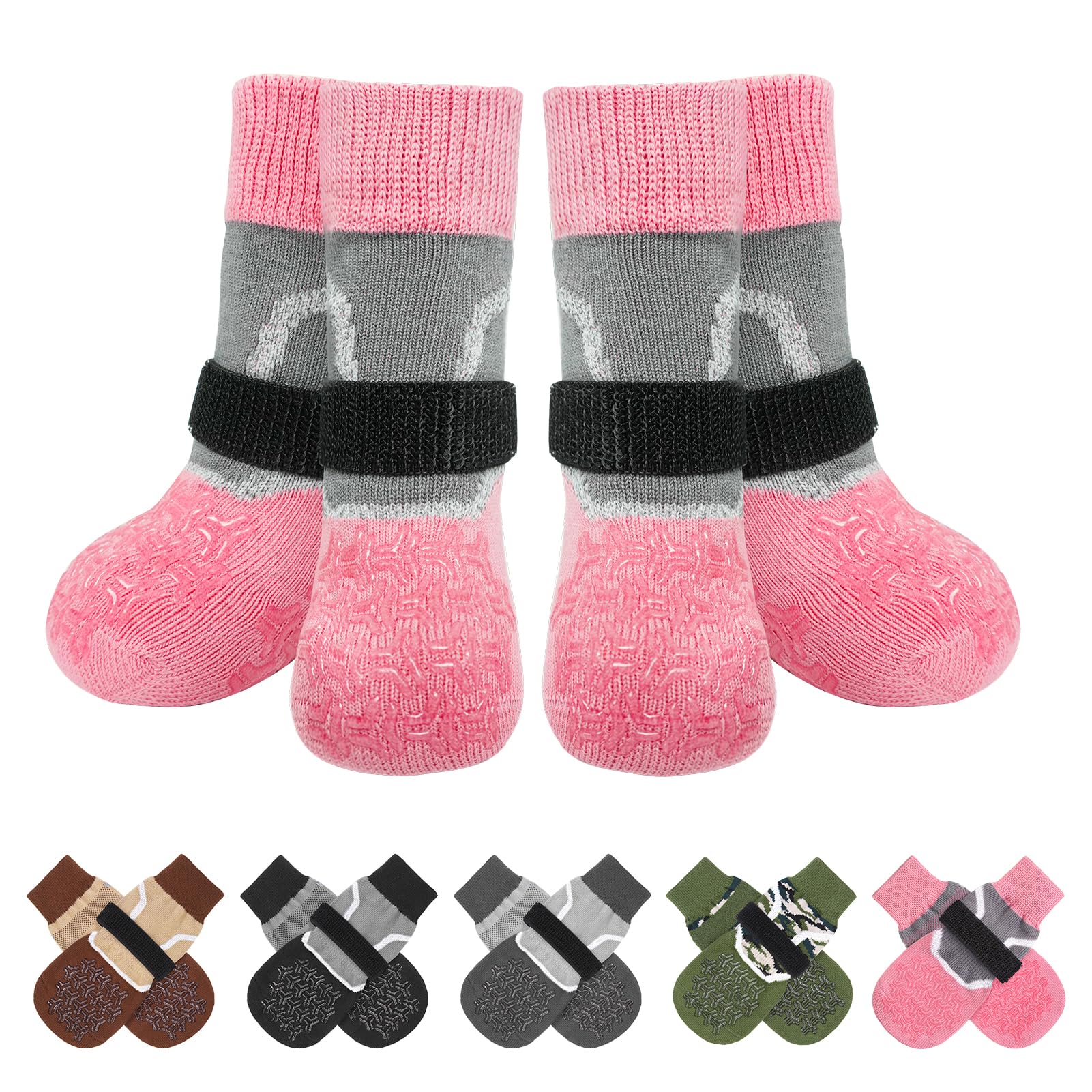 BEAUTYZOO dog socks glow-in-dark for safer night-time visibility during walks