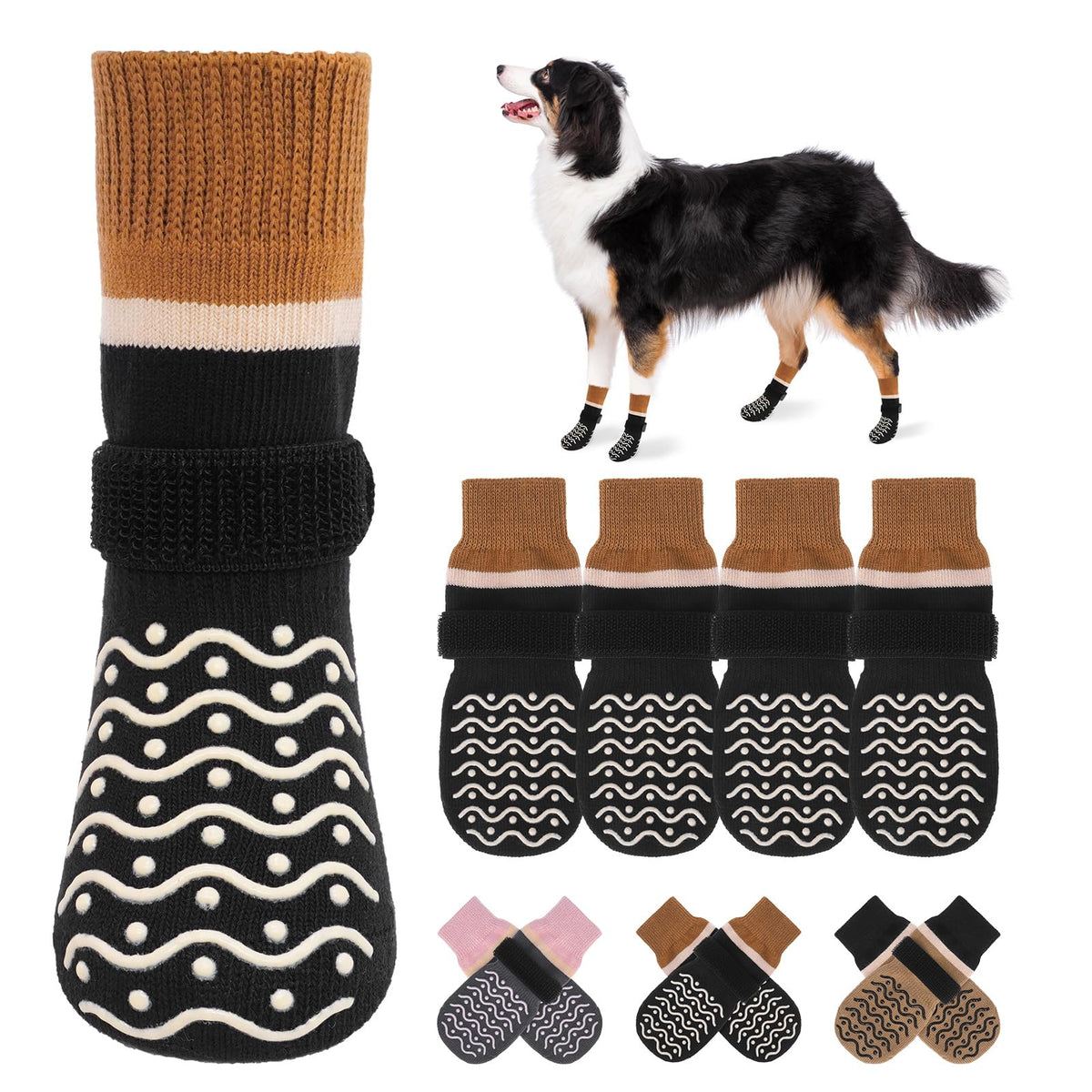 BEAUTYZOO dog socks gripper traction for safer movement