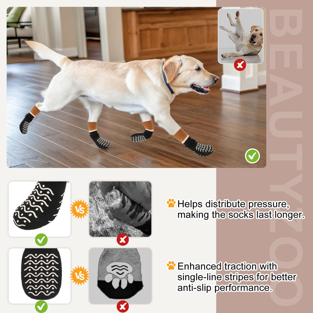 Beautyzoo dog socks size measure paw width helps find a comfortable fit.