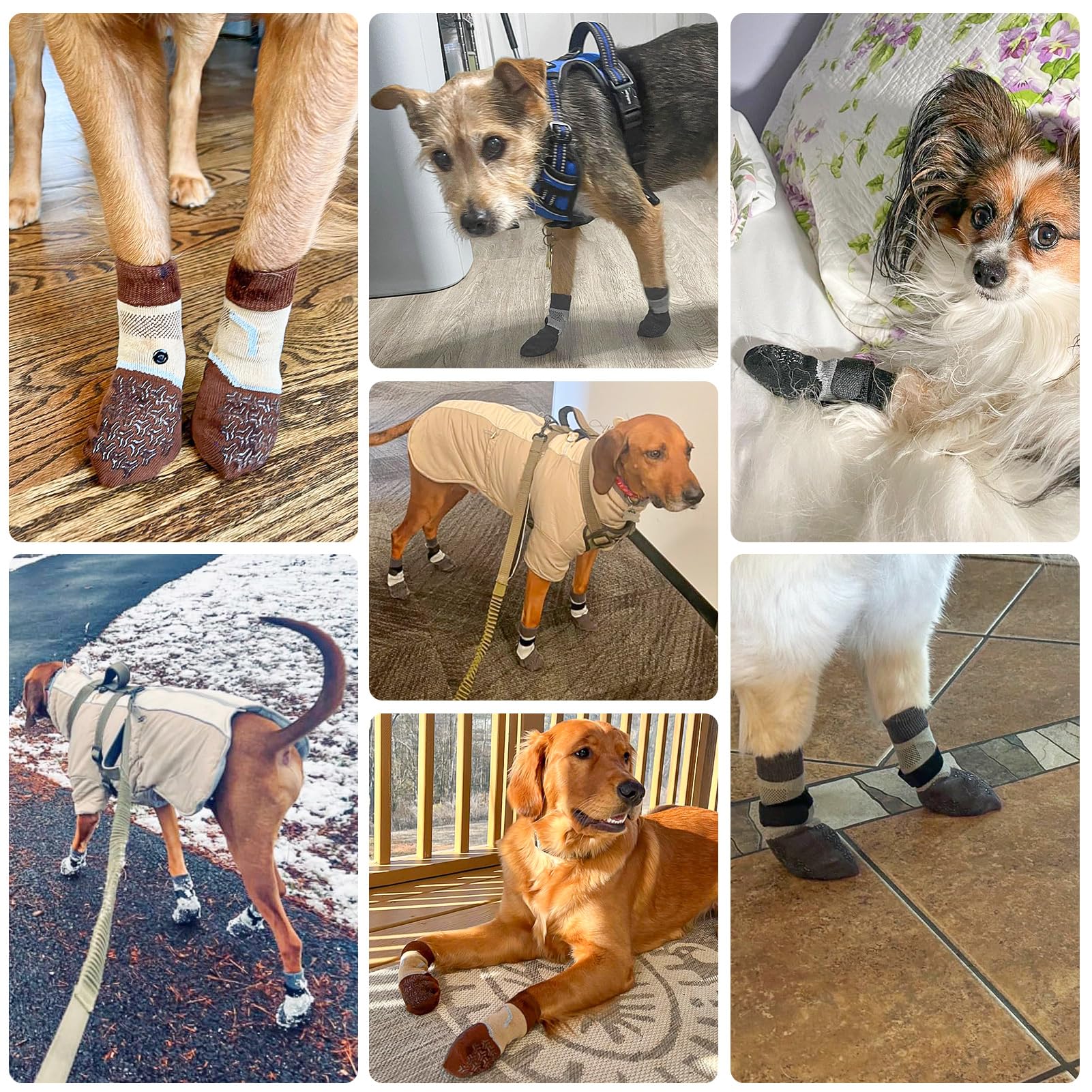 BEAUTYZOO dog socks provide traction on wood floors for slick surfaces