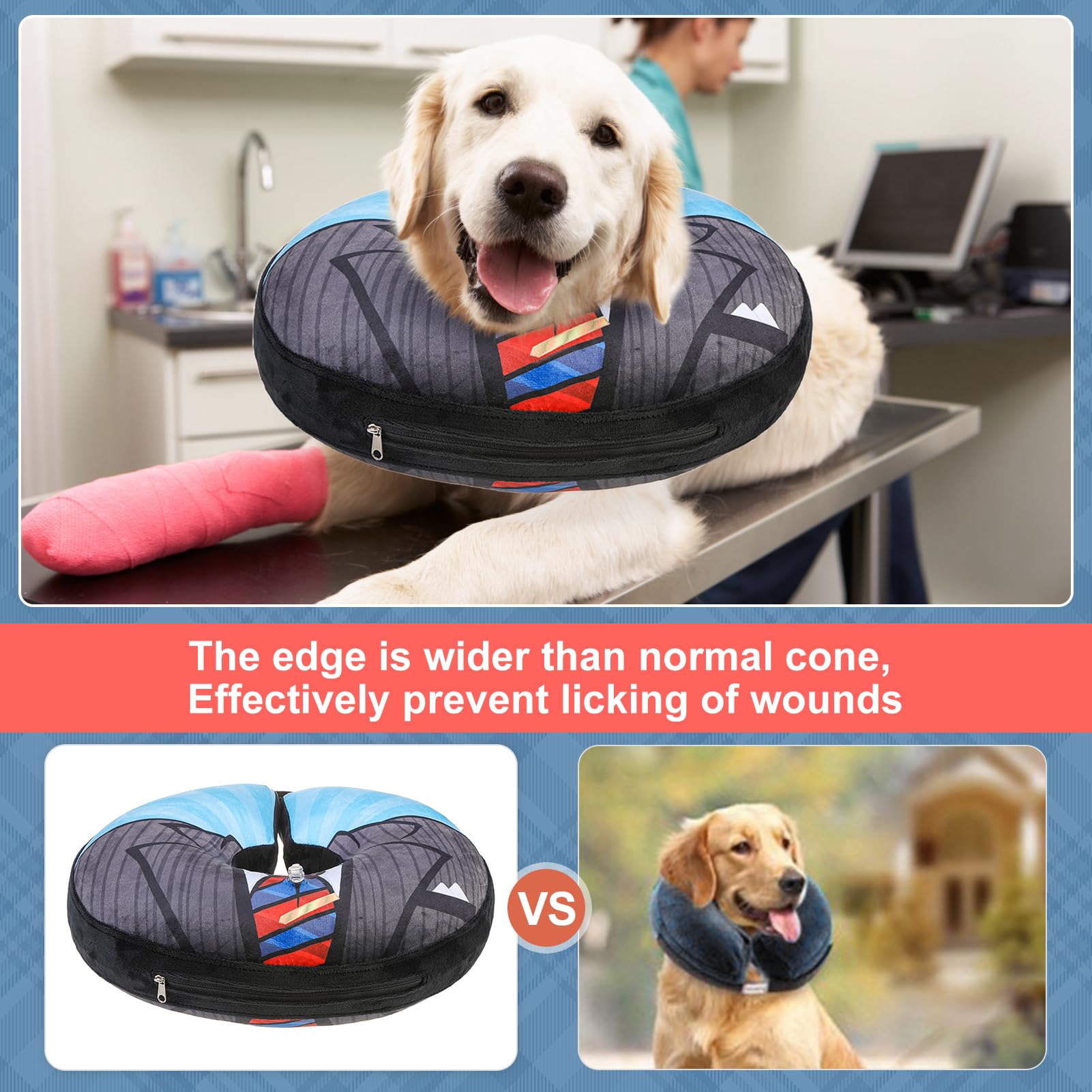 BEAUTYZOO dog-wearing-inflatable-collar-side-view demonstrates unobstructed vision and movement