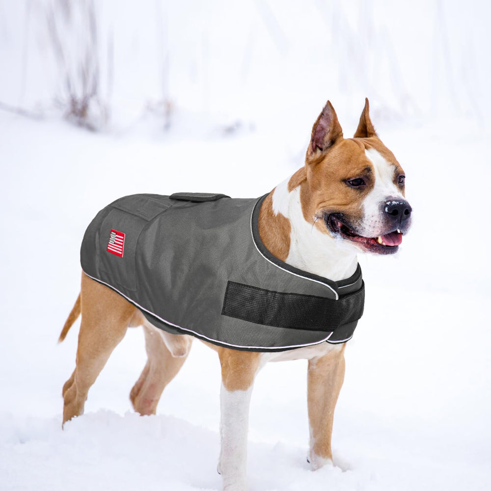 BEAUTYZOO dog winter coat close-up fabric texture shows durable construction