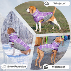 BEAUTYZOO plaid puffer coat highlighting waterproof fabric and cozy fleece lining