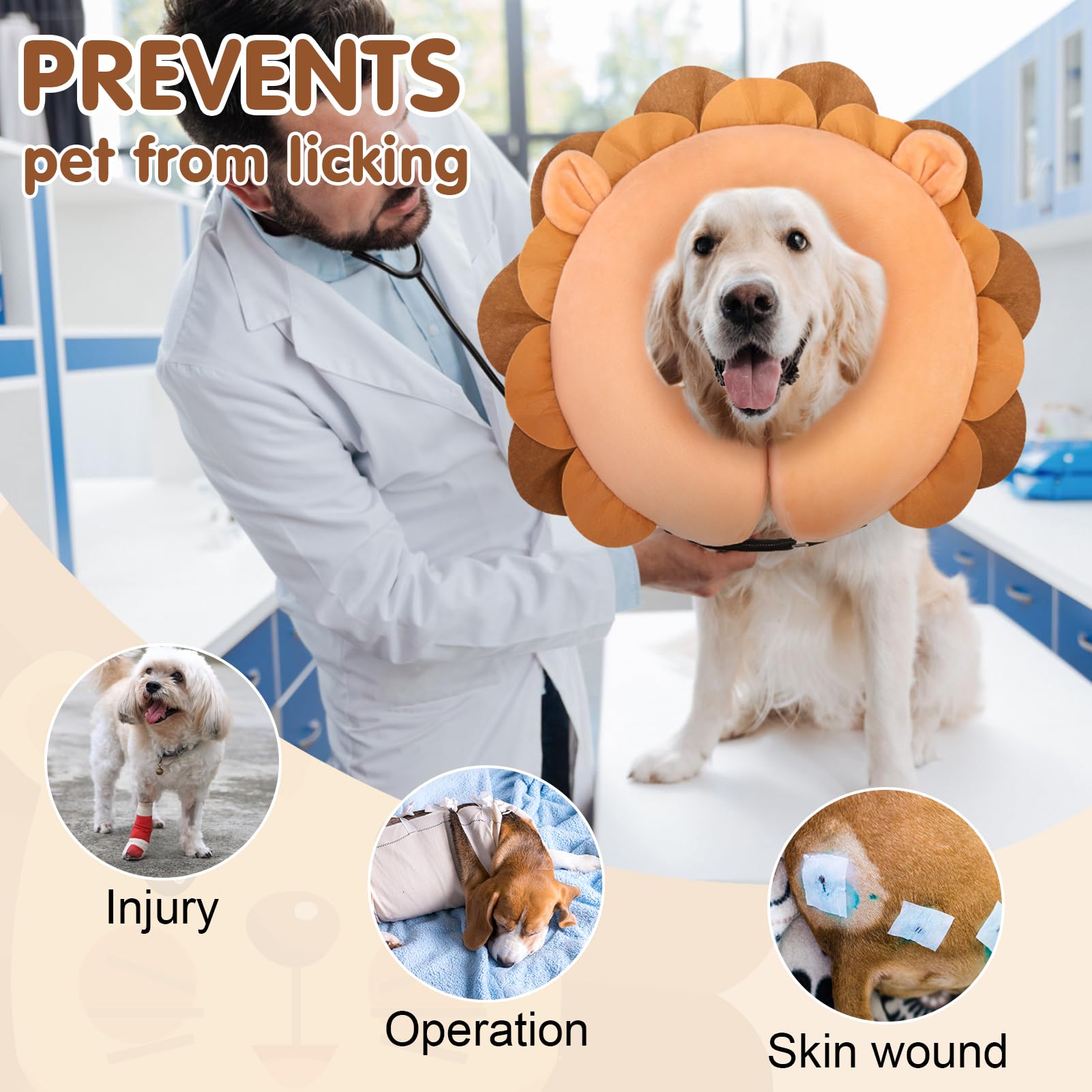 BEAUTYZOO donut-shaped E-collar doubles as a cozy pillow.