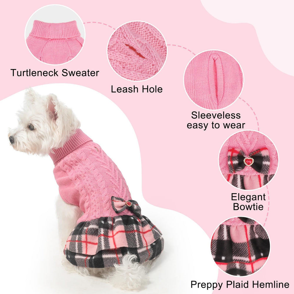 BEAUTYZOO Dress plaid skirt detail showcases Christmas ready style for festive photos