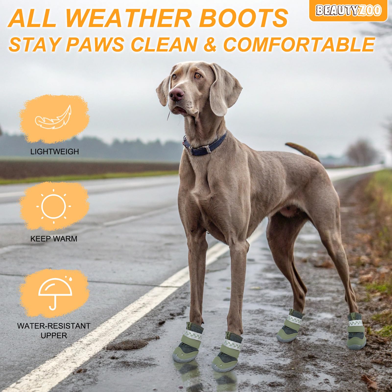 BEAUTYZOO dog shoes easy to clean and dry after outdoor use
