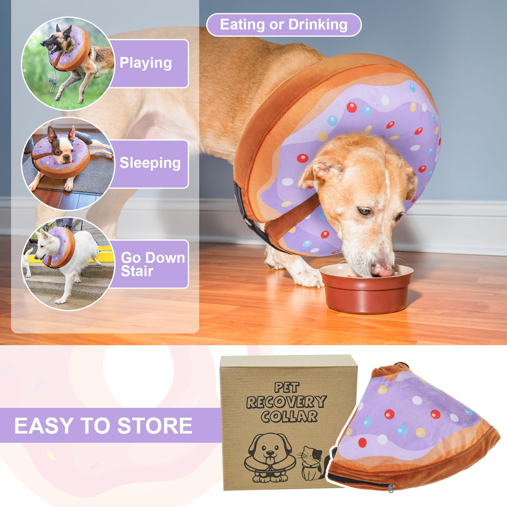 BeautyZOO easy-clean donut dog cone features machine-washable cover.