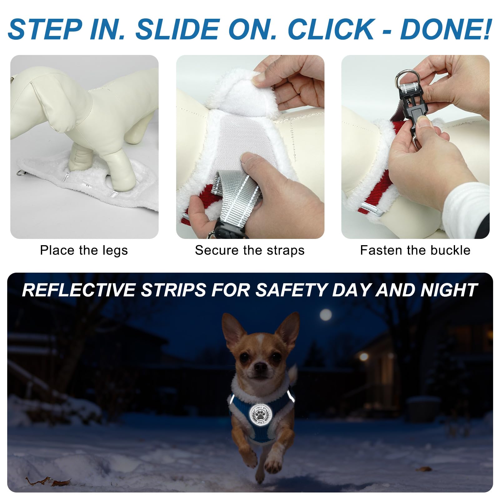 BEAUTYZOO Easy-On Easy-Off Step-In Harness simplifies getting ready.