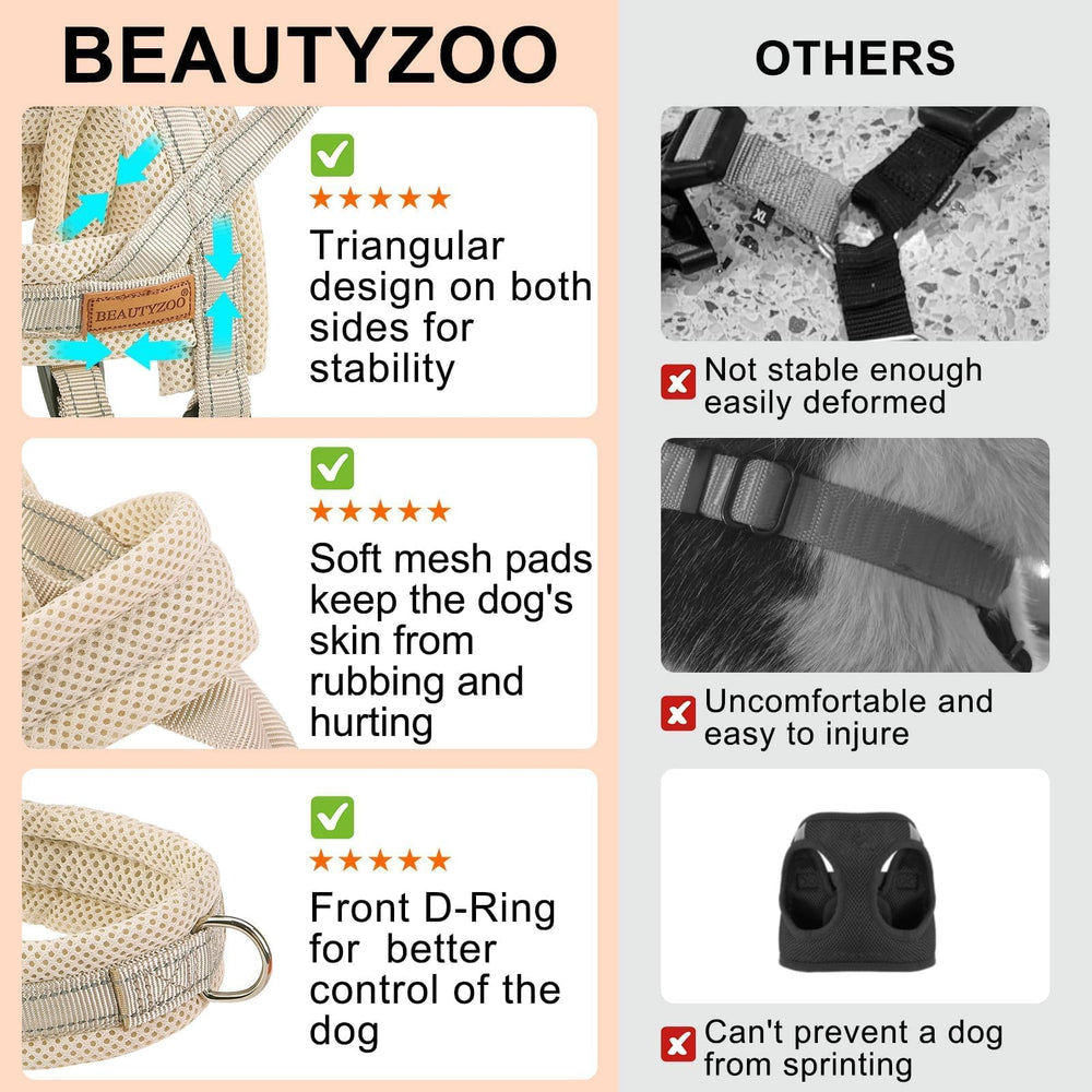 BEAUTYZOO front chest O-ring reduces lunging and distributes pulling