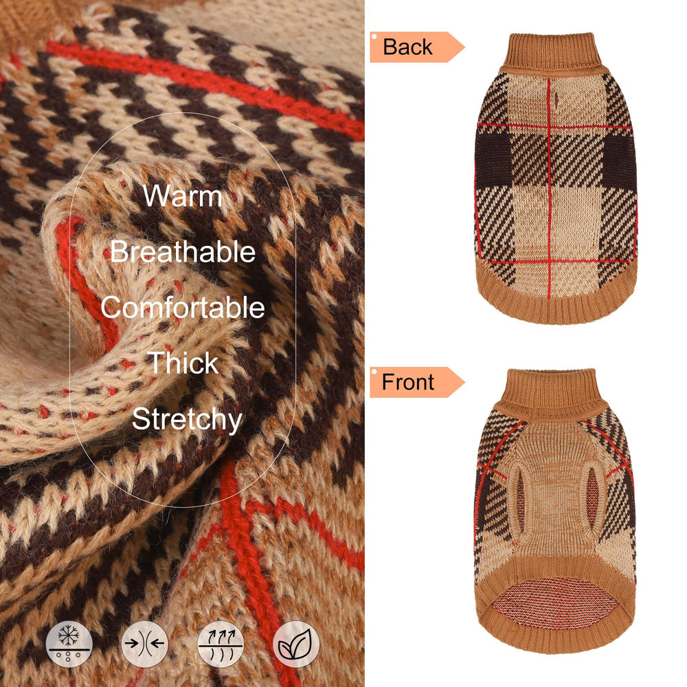 BEAUTYZOO Knitted Pullover Dog Sweater knit texture close-up highlights soft breathable fabric.