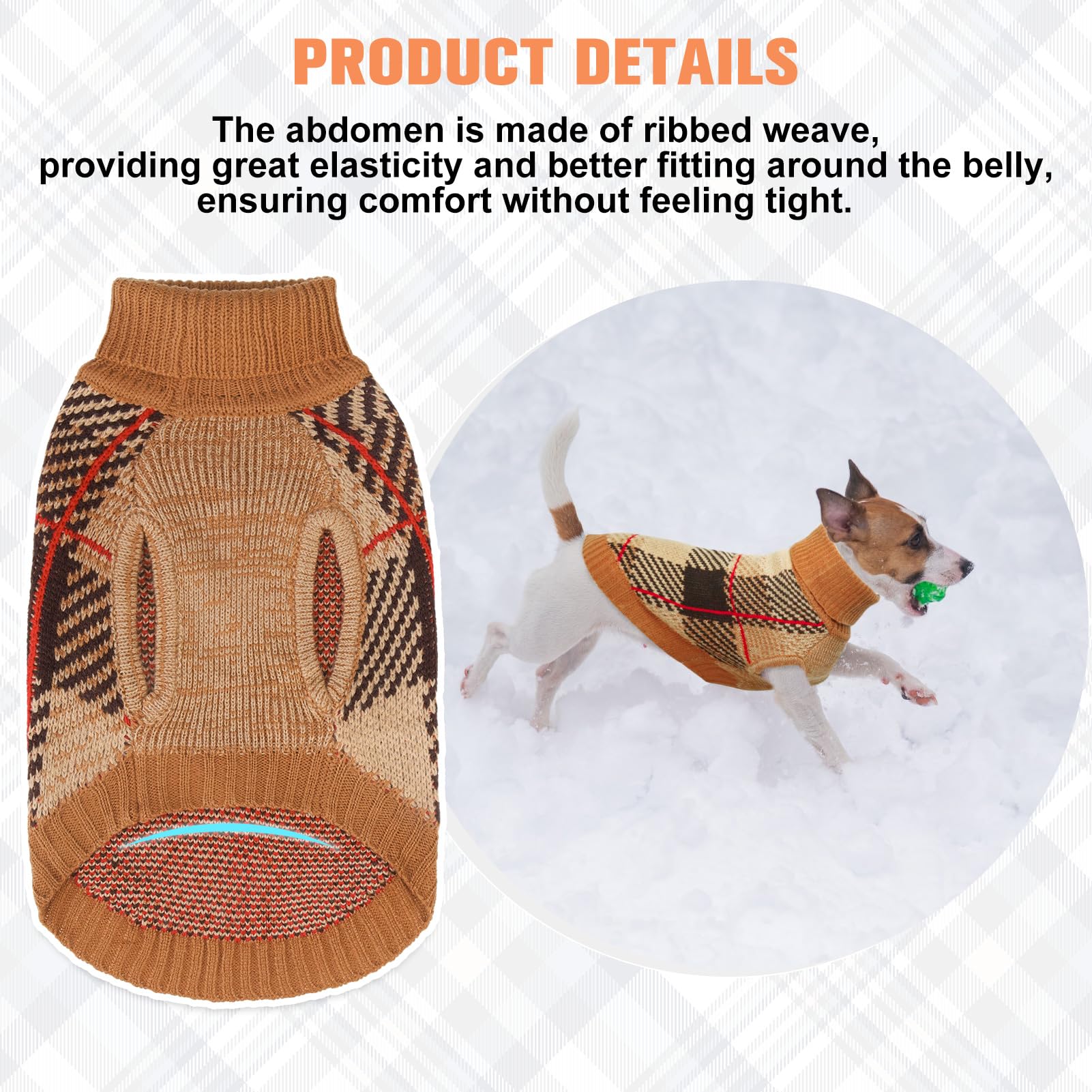 BEAUTYZOO Knitted Pullover Dog Sweater worn during a fall outdoor walk.