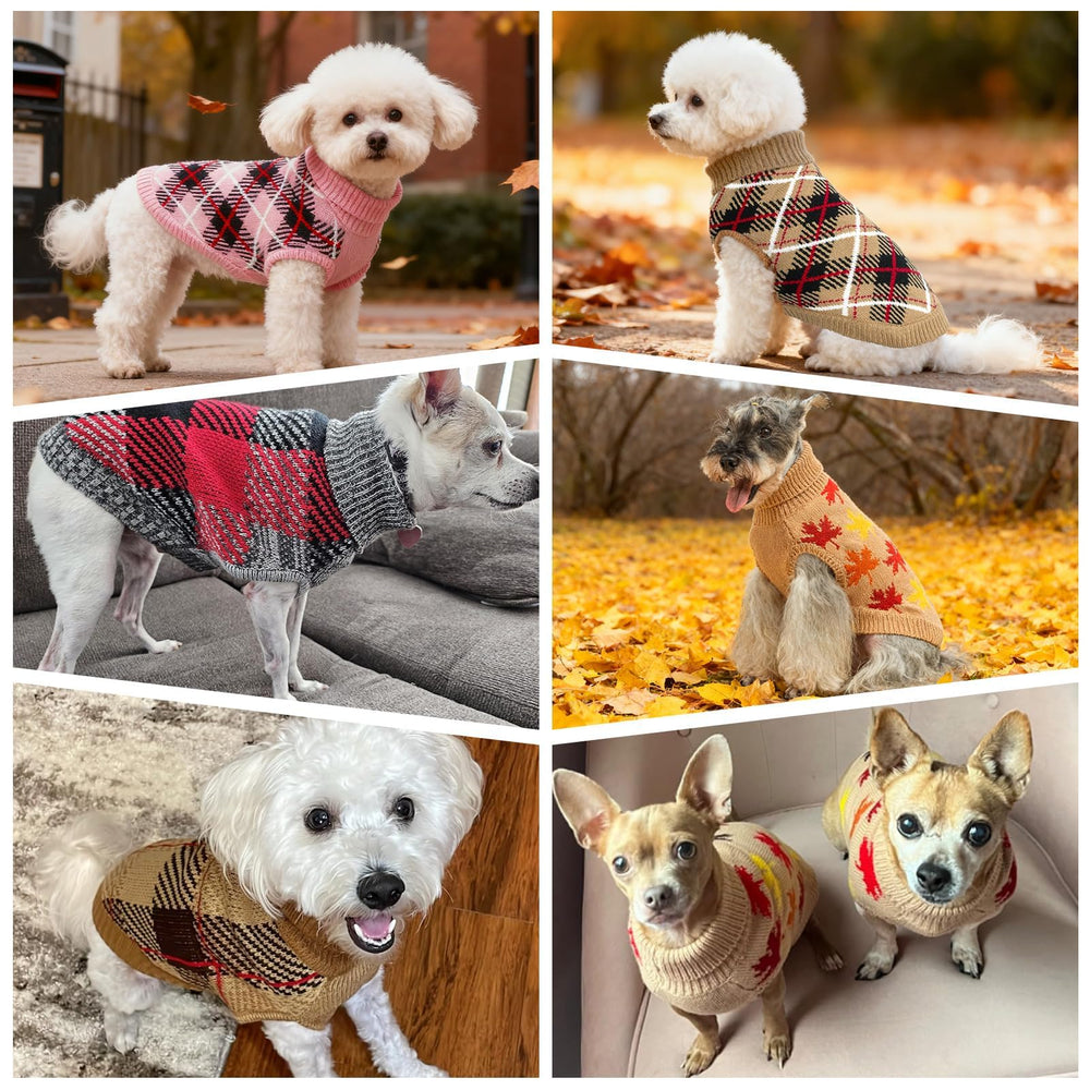 BEAUTYZOO large dog sweater beige knit collar emphasizes extra warmth around the neck.