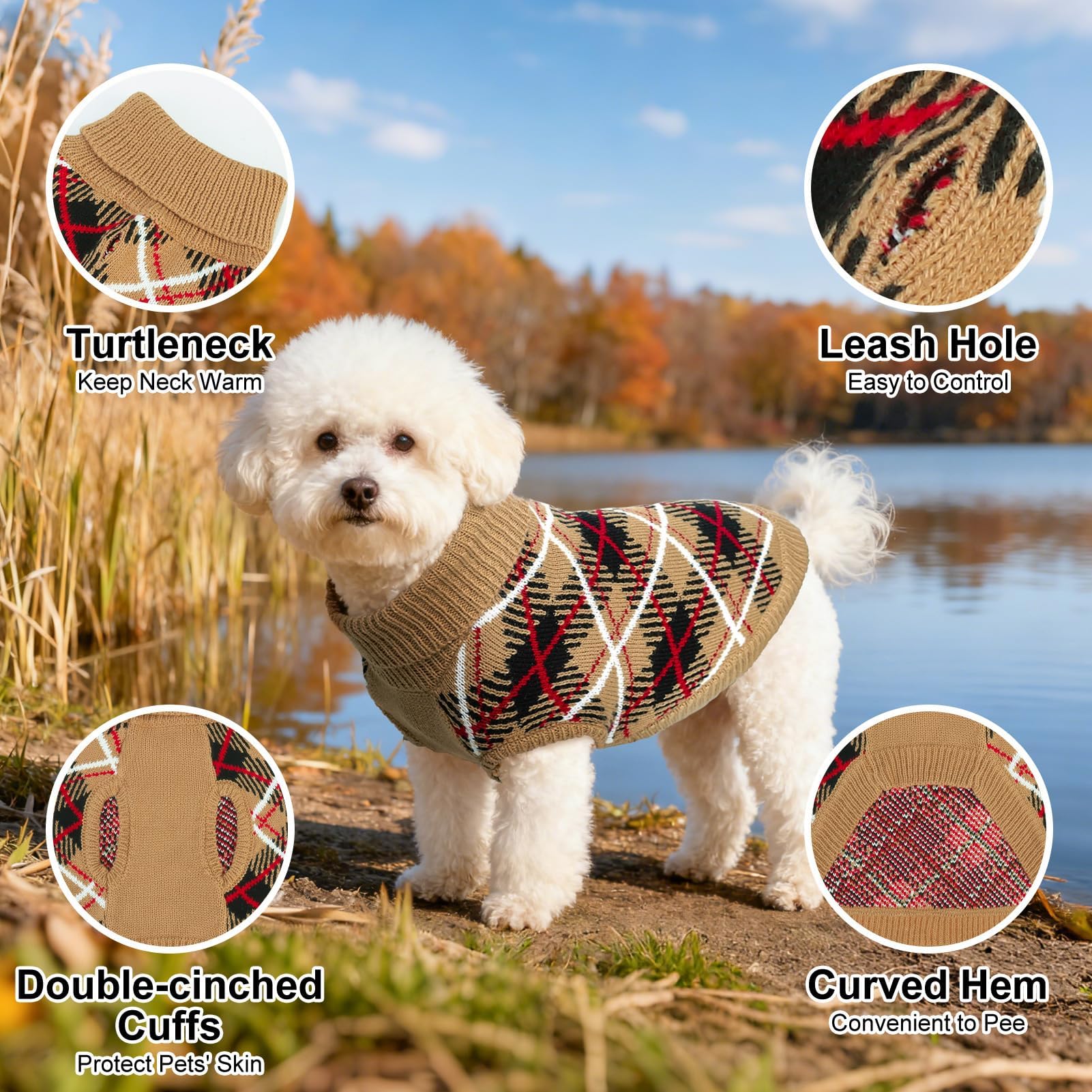 BEAUTYZOO large dog sweater worn during winter walks demonstrates stylish practicality.