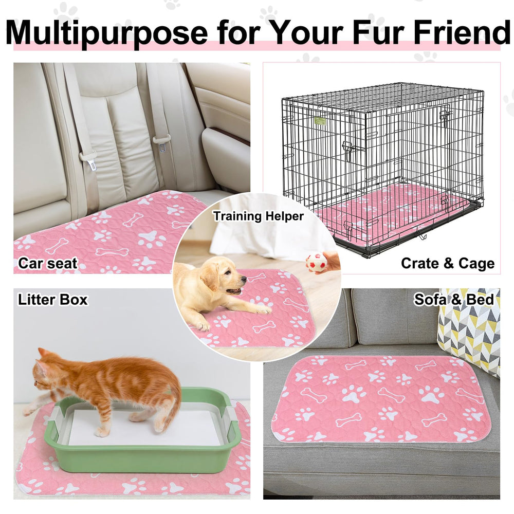 BEAUTYZOO multipurpose dog pee pad in various uses for crates, travel, and playpens.