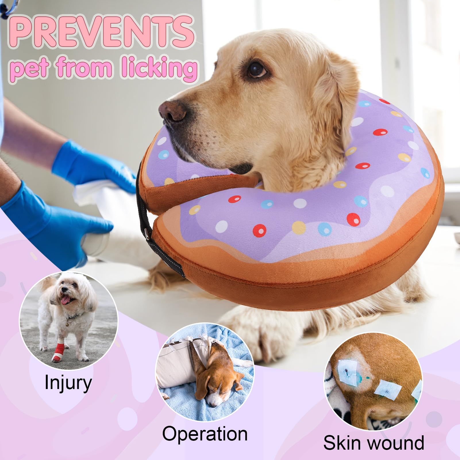 BeautyZOO neck-pillow donut cone doubles as a comfy resting cushion.