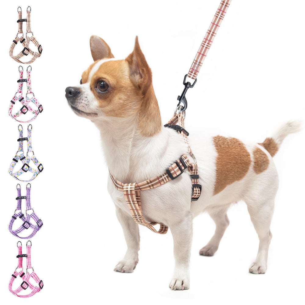 BEAUTYZOO No Pull harness beige front view for comfortable, controlled walking.