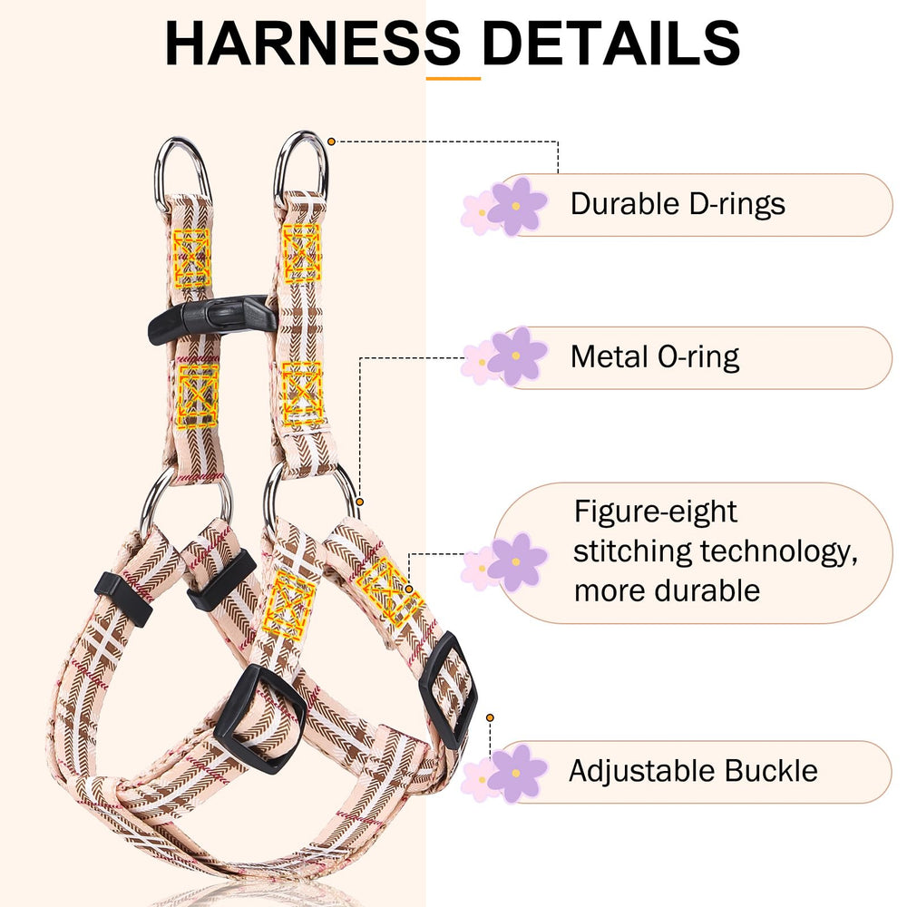 BEAUTYZOO No Pull harness beige side-fit showing snug, chest-focused control.