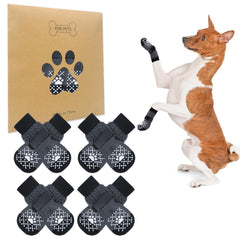 BEAUTYZOO non-slip dog socks packaging shows protective paw wear for home safety.