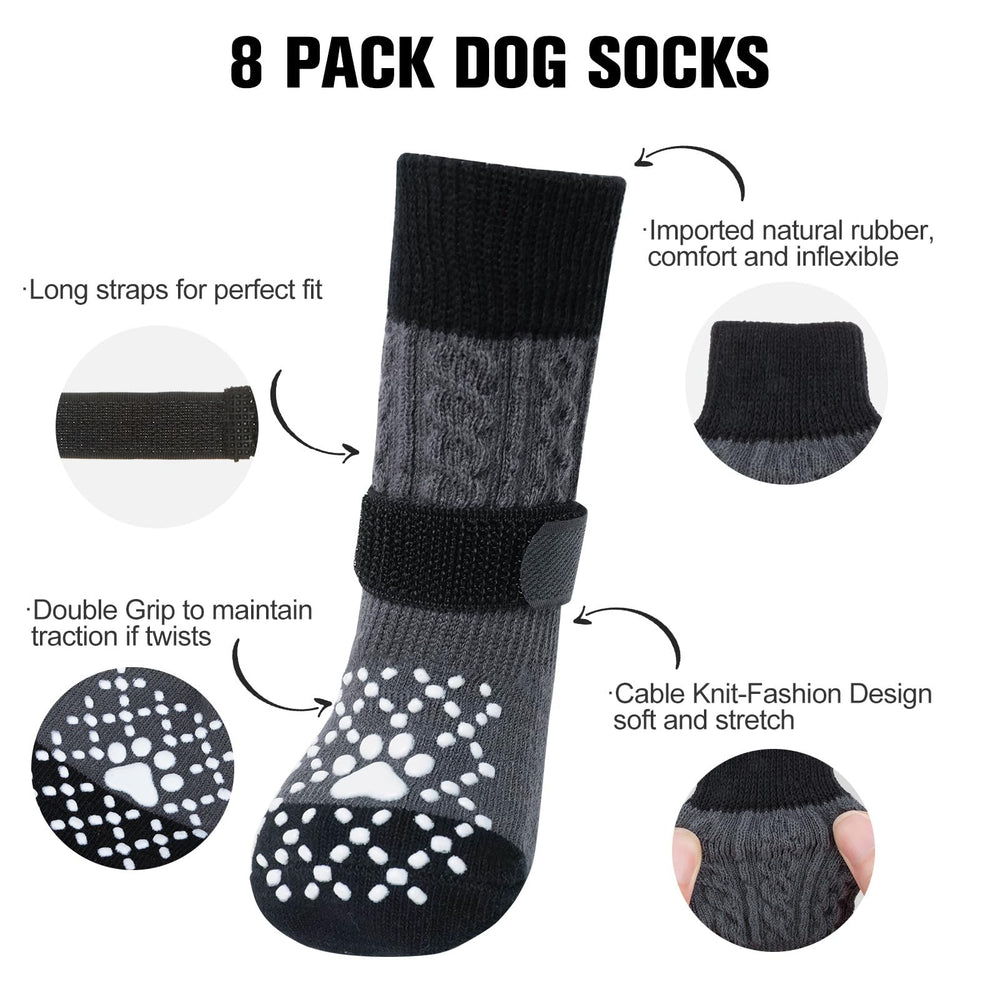 BEAUTYZOO non-slip dog socks on paw demonstrate easy-to-wear design and comfort.