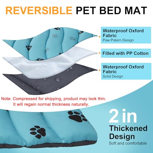 BEAUTYZOO Outdoor Dog Bed folded compactly for travel in the included carry bag.