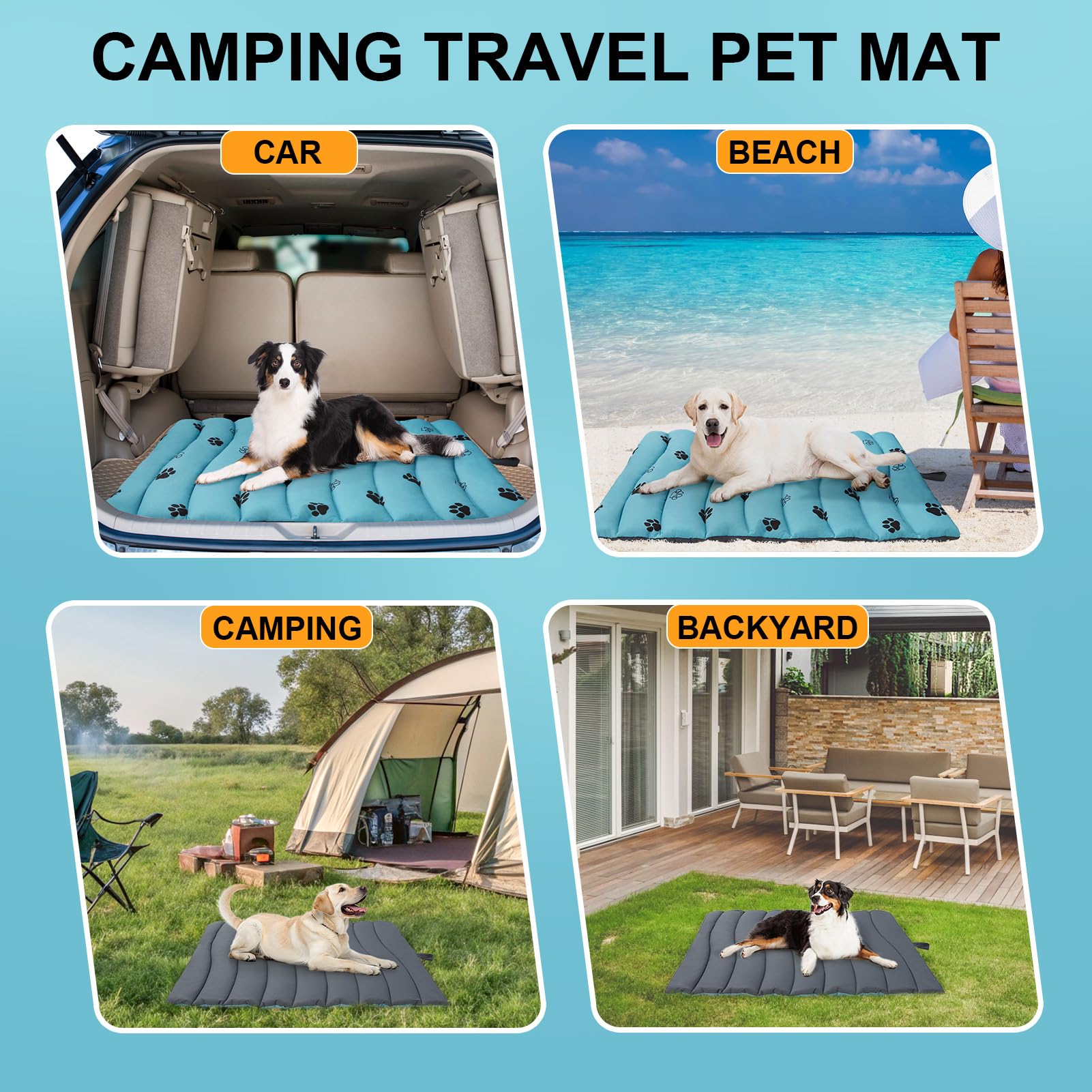 BEAUTYZOO Outdoor Dog Bed features wave stitching for even padding and durability.