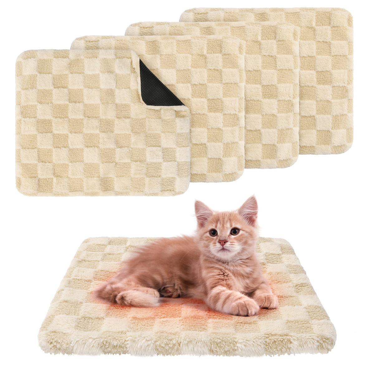 BEAUTYZOO self-warming cat bed 4-pack arrangement for versatile warmth spots.
