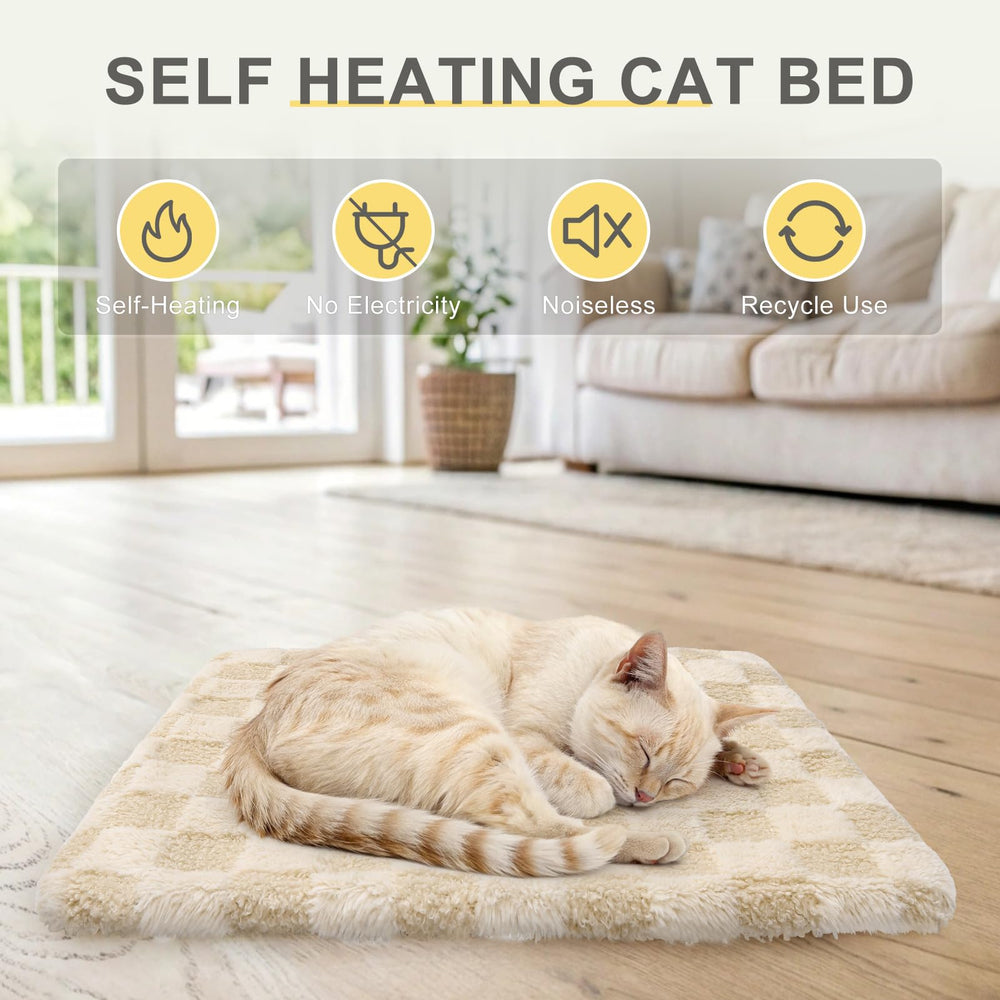 BEAUTYZOO self-warming cat bed indoor outdoor use for travel and home.