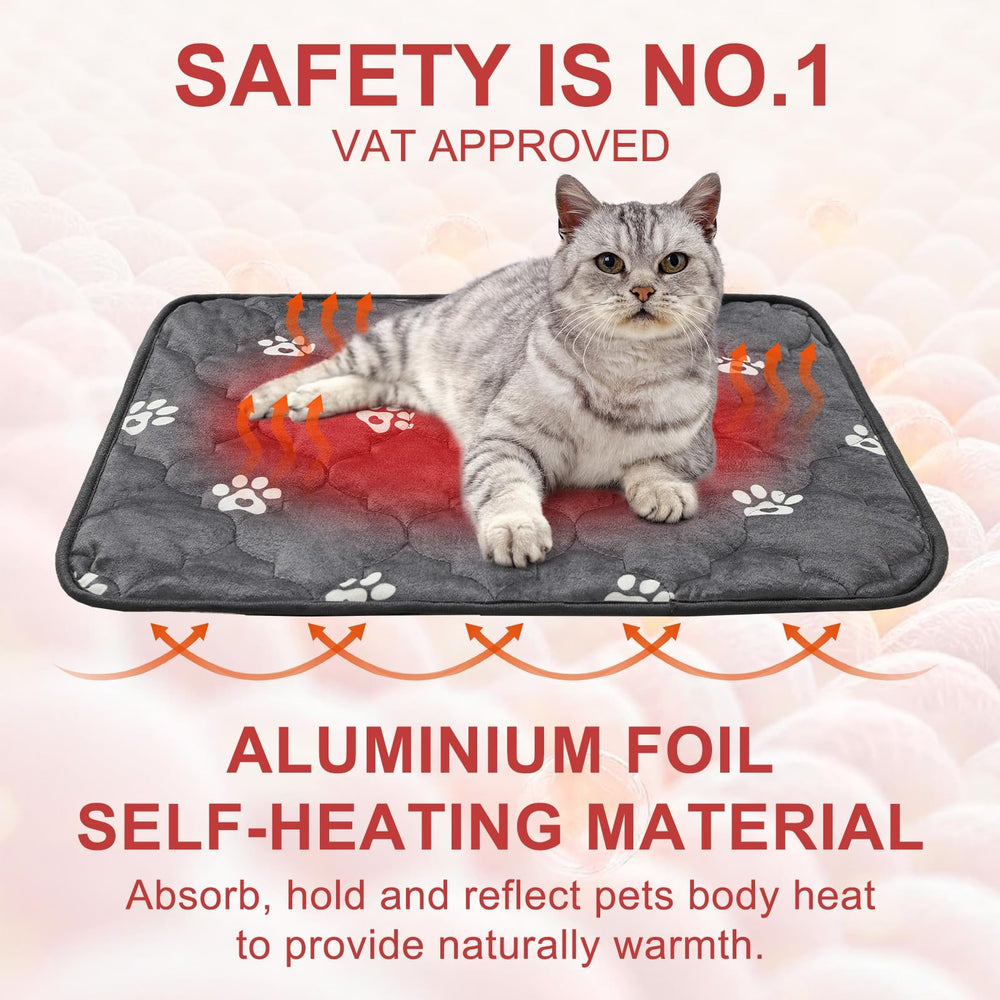 BEAUTYZOO self-warming cat bed pad soft surface for cozy sleep