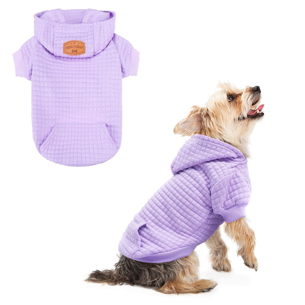 Beautyzoo small dog hoodie pockets black for on-the-go snacks and warmth