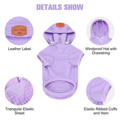 Beautyzoo small dog hoodie waffle texture highlighting breathable warmth and comfort