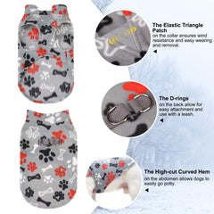 BEAUTYZOO Small Dog Sweater Fleece Vest D-ring detail emphasizes durability
