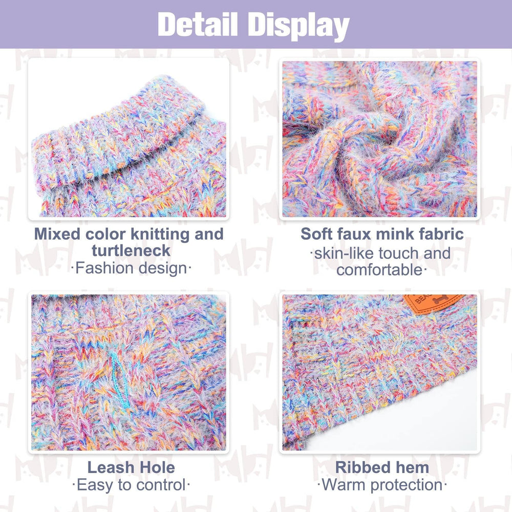 BEAUTYZOO Small Dog Sweater sleeveless turtleneck design eases on/off and bathroom breaks