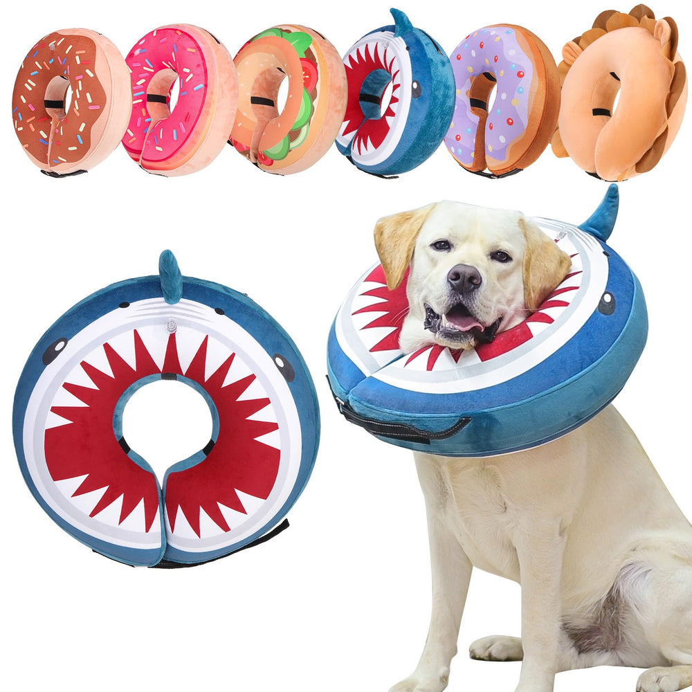 BEAUTYZOO soft inflatable dog cone hero shows a comfortable recovery aid for pets.