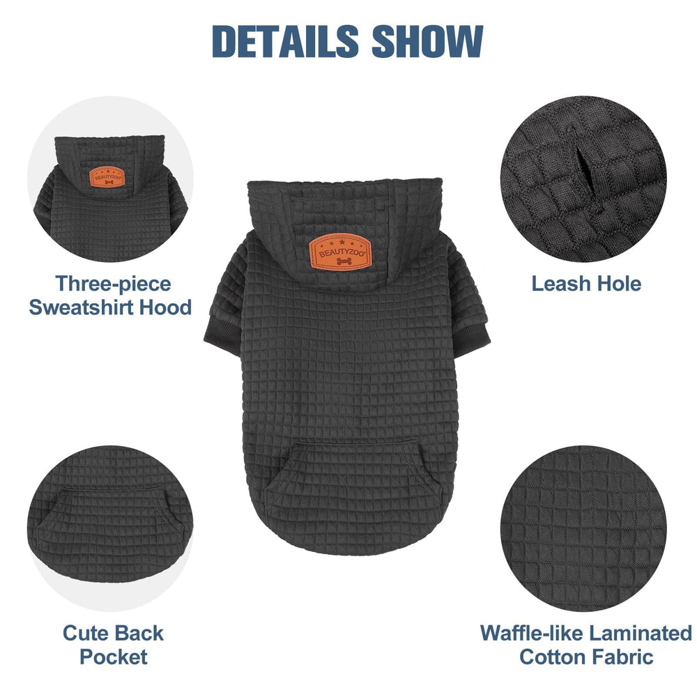 BEAUTYZOO sudadera perro bolsillo delantero, práctico para snacks y accesorios.