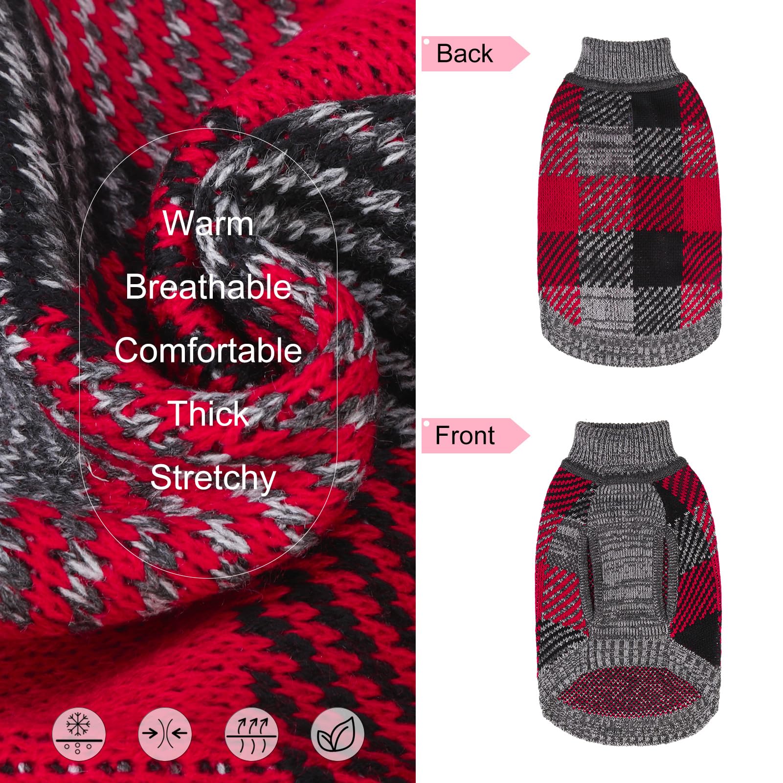 BEAUTYZOO suéter para perro con diseño escocés, look chic para paseos.