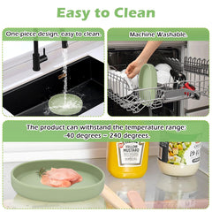Bebeibon flat one-piece bowls green simplify washing and drying.